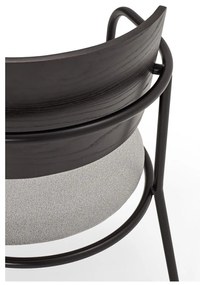 Sedia da pranzo nera e grigia in frassino Eclipse - Teulat