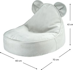 Pouf a sacco per bambini color menta con rivestimento in velluto Bear – Wigiwama
