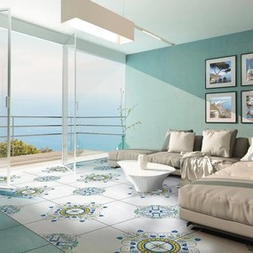Piastrella da pavimento e rivestimento interno 60.5 x 60.5 cm Sp. 9 mm Polveri Vietresi Ravello in gres porcellanato lucido verde traffico intenso (pei 4/5) R9 1.46 mq