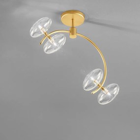 Plafoniera 4 luci in cromo satinato - 260.304 -  collezione Dolce di Metal Lux Trasparente