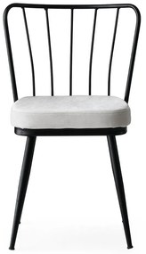Set di 2 sedie da pranzo in metallo bianco-nero Yildiz - Kalune Design