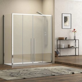 Box doccia 80x150 doppio scorrevole vetro 8 mm anticalcare 200h | KEL6000 - KAMALU