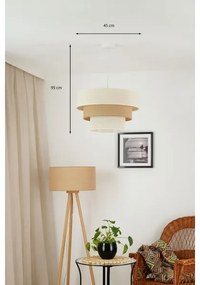 Brilagi - Lampadario a cavo DENVER LUNETA 1xE27/15W/230V Ø45 beige/marrone/crema
