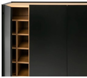 Cassettiera alta nera effetto rovere95x120 cm Arista - Teulat