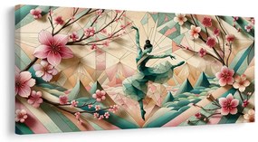 Quadro su tela – Ballerina astratta tra i fiori