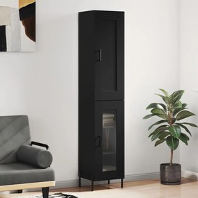 Credenza Nera 34,5x34x180 Cm İn Legno Multistrato /
