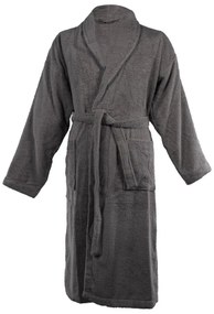 Accappatoio in grigio scuro in cotone XXL Lindu – Tiseco Home Studio