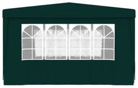 Gazebo Professionale con Pareti 4x4 m Verde 90 g/m²