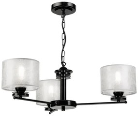 Lampadario a catena ROSA 3xE27/60W/230V nero/grigio
