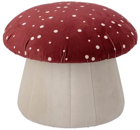 Pouf per bambini in velluto rosso e bianco Lue - Bloomingville Mini