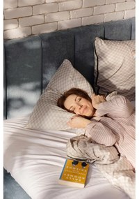 Letto matrimoniale imbottito blu con contenitore e rete inclusi 180x200 cm Thessa Bold Line – Bonami Selection