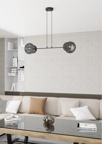 Lampada a sospensione in acciaio XOTIC 2 nero 2xE27