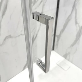 Box doccia angolare 80x80 cm con porta battente in cristallo trasparente Ted