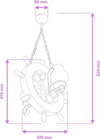 Brilagi - Lampadario a sospensione con catena TIMONA 2xE14/40W/230V faggio