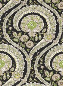 Nina Campbell Carta da parati Les Indiennes - Black/ Green
