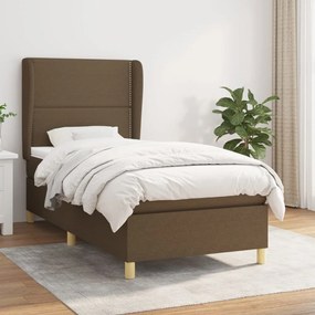 Giroletto A Molle Con Materasso Marrone Scuro 100x200cm Tessuto /