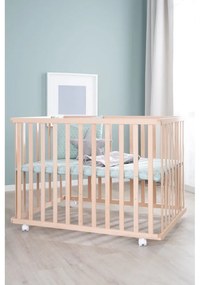 Lettino di colore naturale con altezza regolabile e ruote 75x100 cm Style – Roba