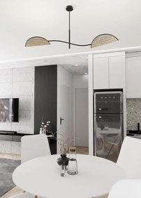 Plafoniera Moderna Ares Acciaio Nero 2 Luci E14 Ip20