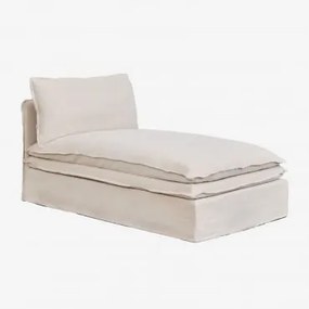 Modulo Chaise Longue Per Divano Componibile In Lino E Cotone Grace Tessuto Beige - Sklum