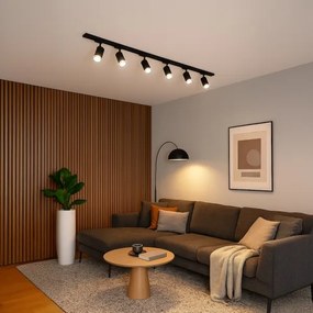 Faretto per binario PIPE 6xGU10/10W/230V, nero