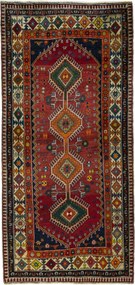 Shiraz Tappeto 110 x 240 Rosso (Iran) Annodato A Mano