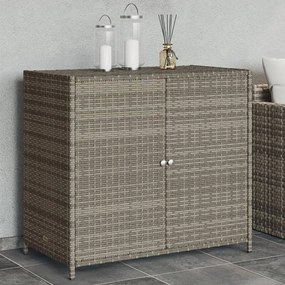Armadietto Portaoggetti Giardino Grigio 83x45x76 Cm Polyrattan /