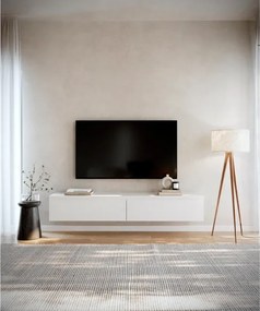 Mobile TV Sospeso 175 cm 2 Ante A Ribalta Bianco Opaco Lume