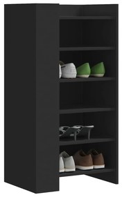 Scarpiera Nera 52x37,5x100 Cm İn Legno Multistrato /