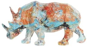Statua Decorativa DKD Home Decor 34 x 12,5 x 16,5 cm Multicolore Rinoceronte Moderno