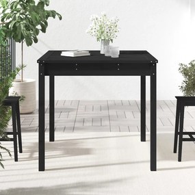 Tavolo da giardino nero 82,5x82,5x76 cm legno massello di pino