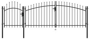 Cancello Da Giardino İn Acciaio 1,75x4 M Nero /