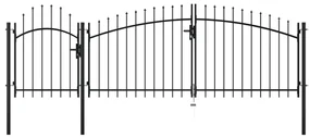 Cancello Da Giardino İn Acciaio 1,75x4 M Nero /