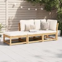 Set Mobili da Giardino 3pz con Cuscini Legno Massello di Acacia 3214304