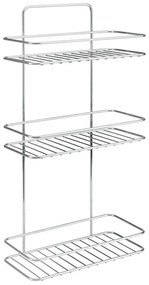 Mensola da bagno da appendere/senza foratura color argento lucido in acciaio Luxy – Metaltex