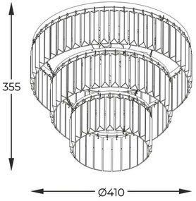 Zuma Line P17127-4-BK - Lampadario a plafone TIFANNY 4xE14/40W/230V nero