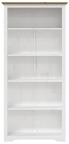 Libreria bodo 5 ripiani 80x38x180cm legno massello pino marrone