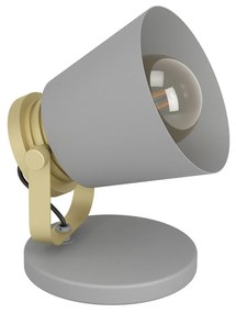 Lampada Da Tavolo Vintage Twicken Acciaio Grigio 1 Luce E27