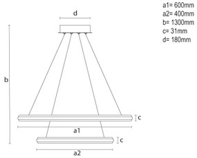 Lampadario dimmerabile LED a cavo LED/90W/230V 3000-6500K Ø 60 cm + telecomando