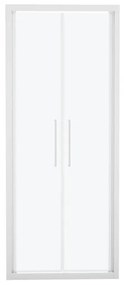 Porta doccia battente Record, L 87-91 cm x H 195 cm x SP 6 mm, profilo bianco, vetro smerigliato