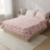 Completo letto matrimoniale cotone patchwork fiori corallo Taylor