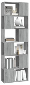 Libreria/divisorio grigio sonoma 60x24x186 cm