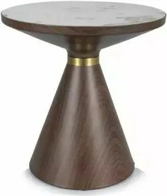 Tavolino da caffè Napa B in bianco/marrone - p50 x h53 cm