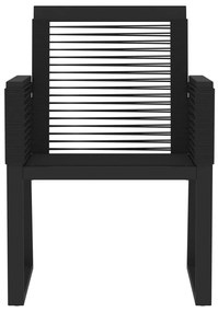 Set da pranzo per giardino 9 pz con cuscini nero