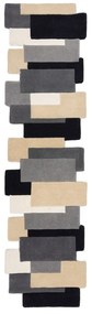 Passatoia grigia in lana 60x230 cm Collage – Flair Rugs