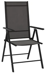 Set da pranzo da giardino 10 pz nero e antracite