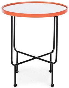 Tavolino PAINTER con piano a specchio colore arancione