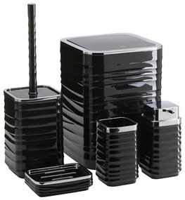 Set da bagno WAVE 5 pz nero/cromo