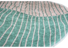 Tappeto rotondo lavabile in turchese e crema ø 120 cm Yuvarlak - Vitaus