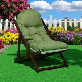 Poltrona in legno pieghevole 3 posizioni - telaio noce cuscino Pea