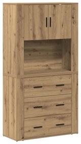 Mobile alto in rovere artigianale 80x33x150 cm legno ingegnerizzato